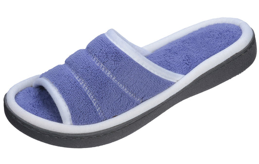 Roxoni Women's Open Toe Memory Foam Slippers with Contrast Design