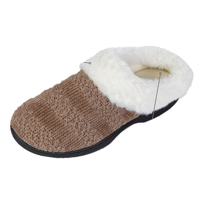 Roxoni Women’s Cozy Memory Foam Slippers, Warm Faux Fur, Indoor Outdoor Rubber Sole