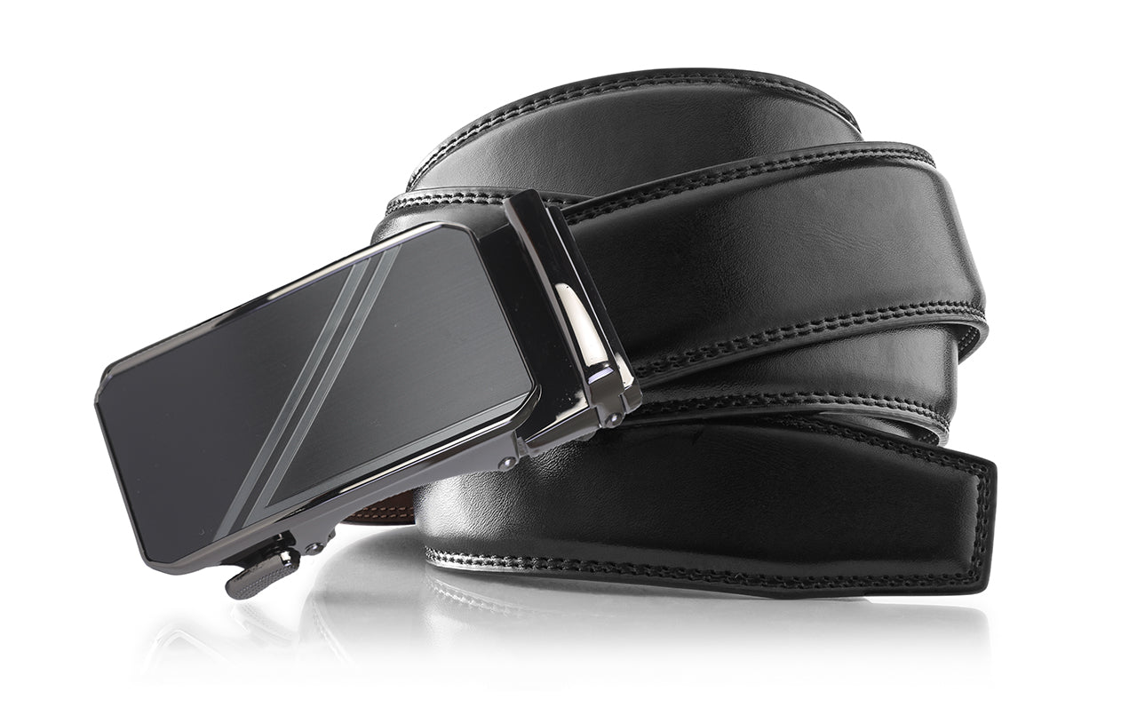 Men's Roxoni Ultra Soft Geniune Leather Ratchet Dress Belt With Elegant Design Pattern