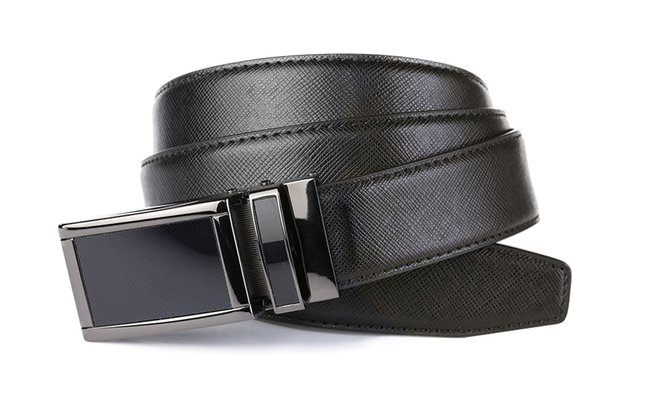 Men's Roxoni Ultra Soft Geniune Leather Ratchet Belt Sliding Buckle