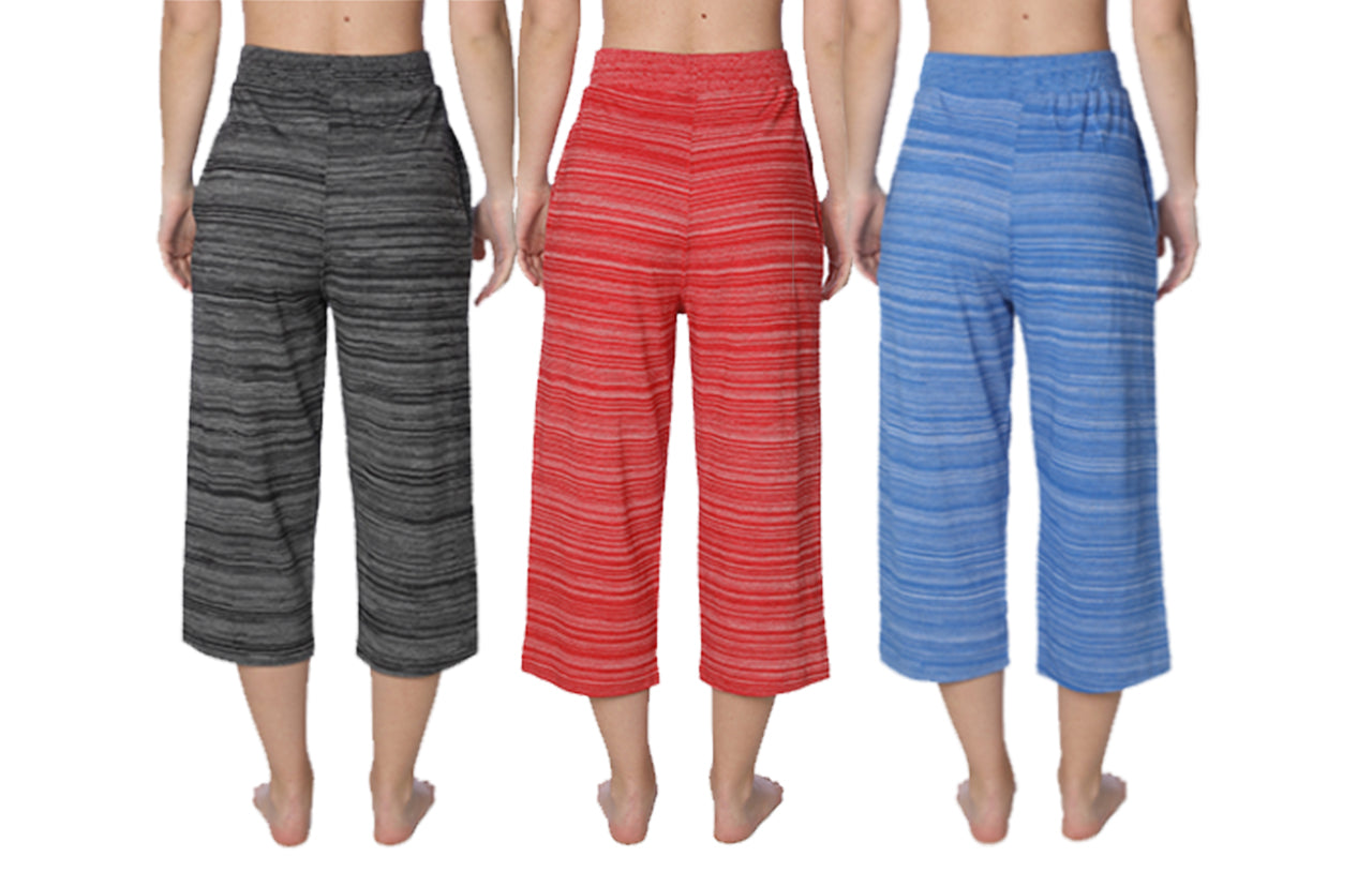 Women's Capri Jersey Knit Pajama Lounge Pant Available In Plus Size