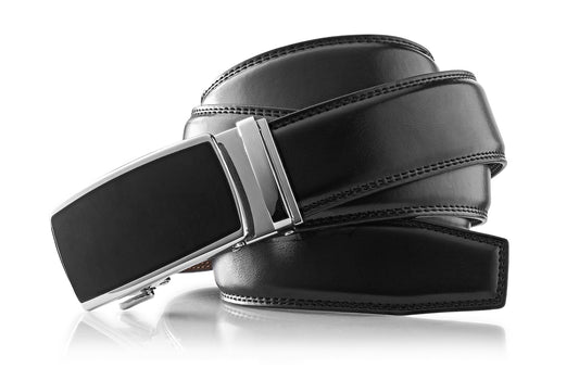 Men's Roxoni Ultra Soft Geniune Leather Ratchet Dress Belt With Elegant Design Pattern