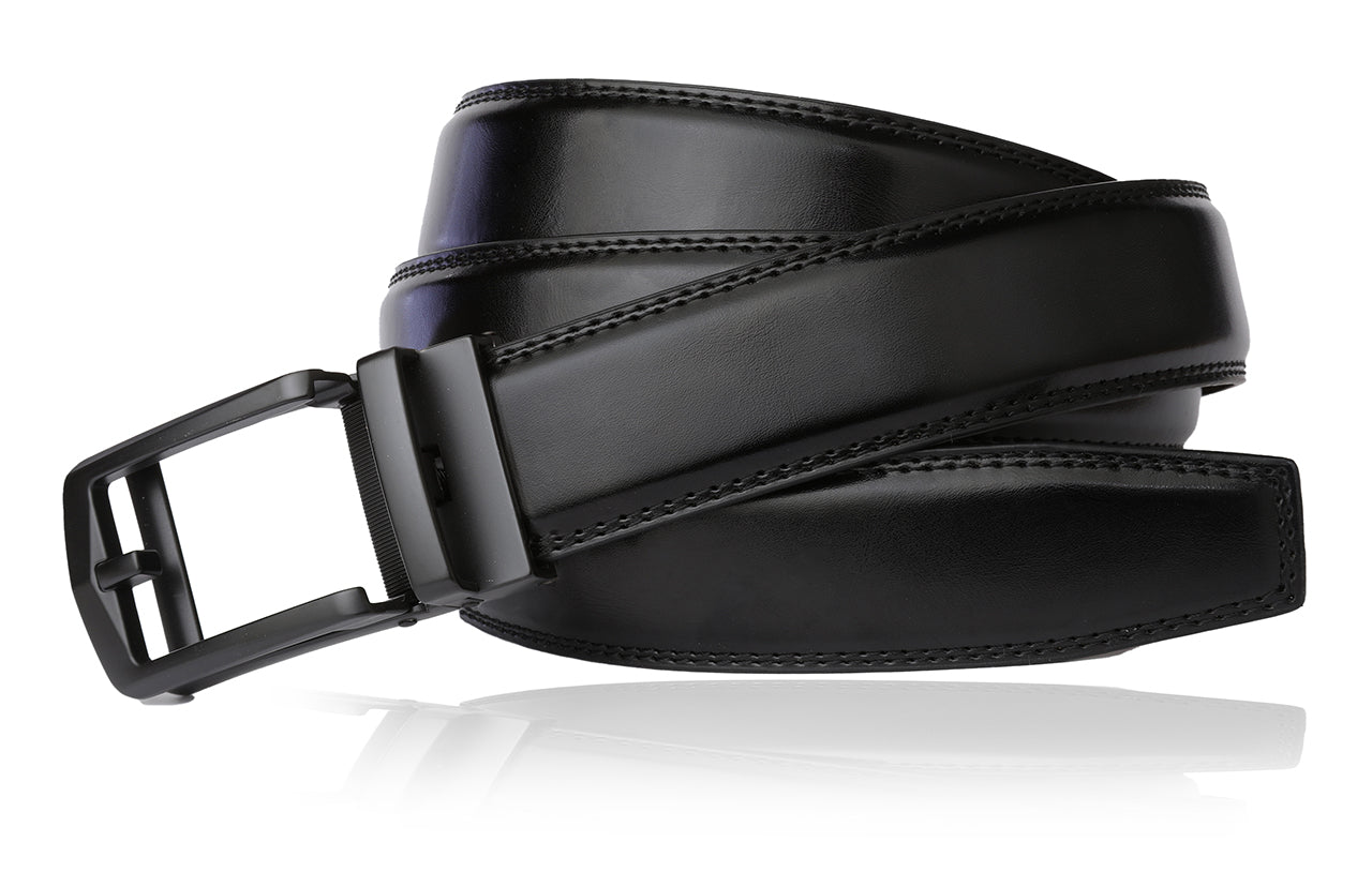 ROXONI Men's Ultra Soft Genuine Leather Ratchet Dress Belt with Automatic Buckle, Enclosed in an Elegant Gift Box