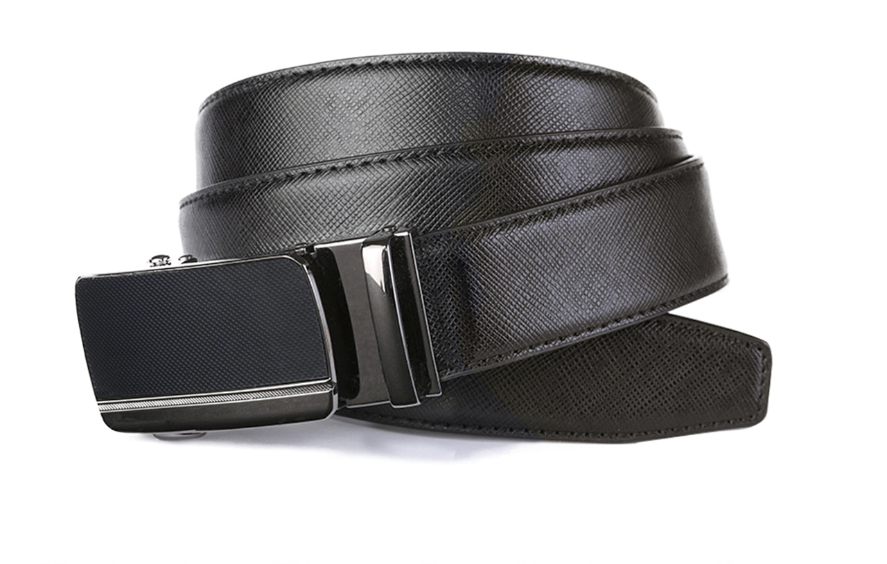 Men's Roxoni Ultra Soft Geniune Leather Ratchet Belt Sliding Buckle
