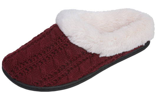 Roxoni Women's Slippers Cable Knit Super Cozy Comfort Clog