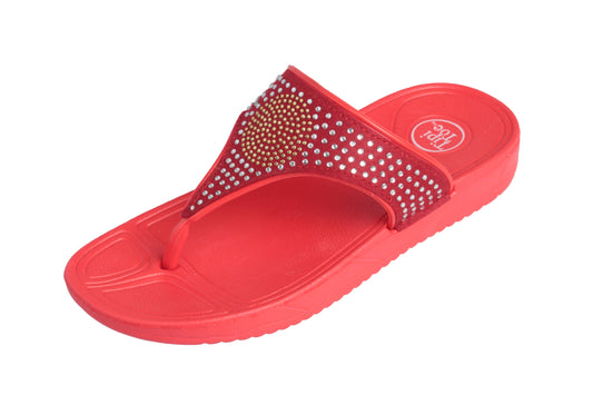 Pupeez Girl's Flip Flop With Rinestones Design Summer Sandal