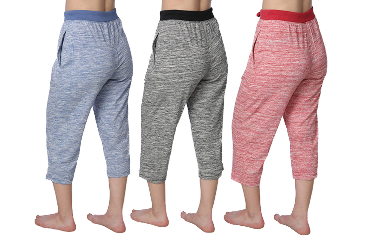Women's Capri Jersey Knit Pajama Lounge Pant Available In Plus Size