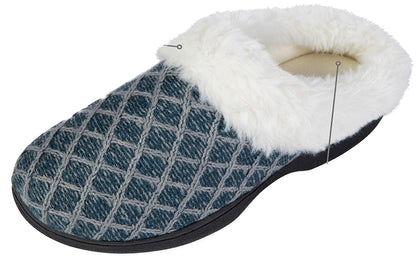 Roxoni Women's Cozy Memory Foam Slippers, Warm Faux Fur, Indoor Outdoor Rubber Sole