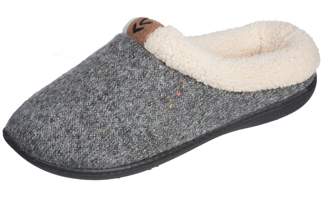 Roxoni Women's Sweater Knit Fleece Lined Clog Slippers Warm House Shoe