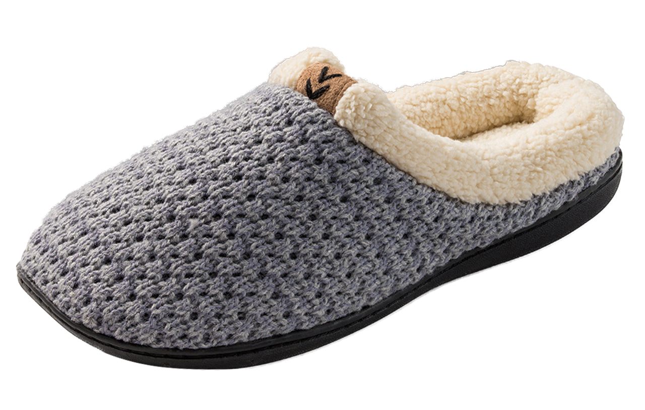 Pupeez Girls Sweater Knit Slippers Fleece Lined House Shoe