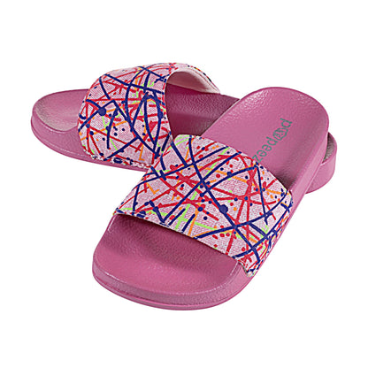 Pupeez Girl's Sandal Art Color With Abstract Print Strap