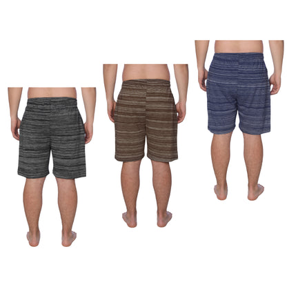 Men's 3 Pack Plus Size Jersey Knit Pajama Shorts, Lounge Shorts