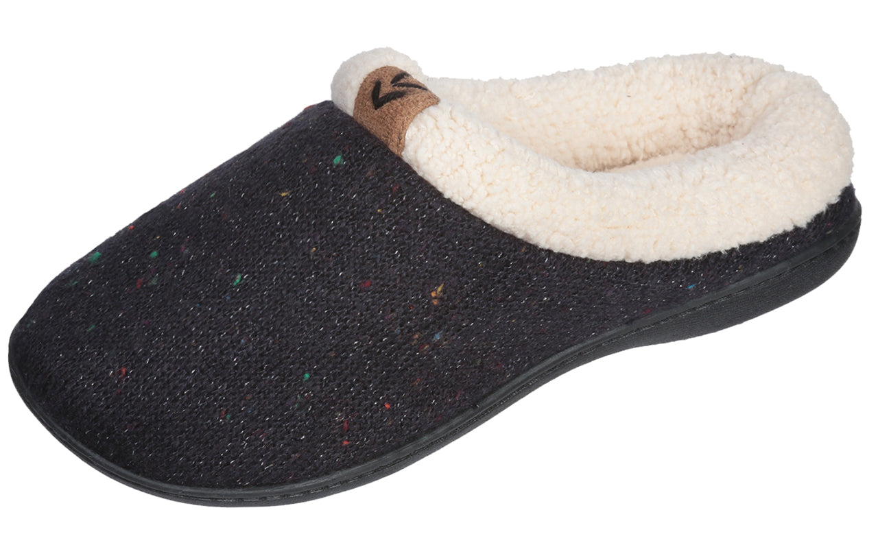 Roxoni Women's Sweater Knit Fleece Lined Clog Slippers Warm House Shoe