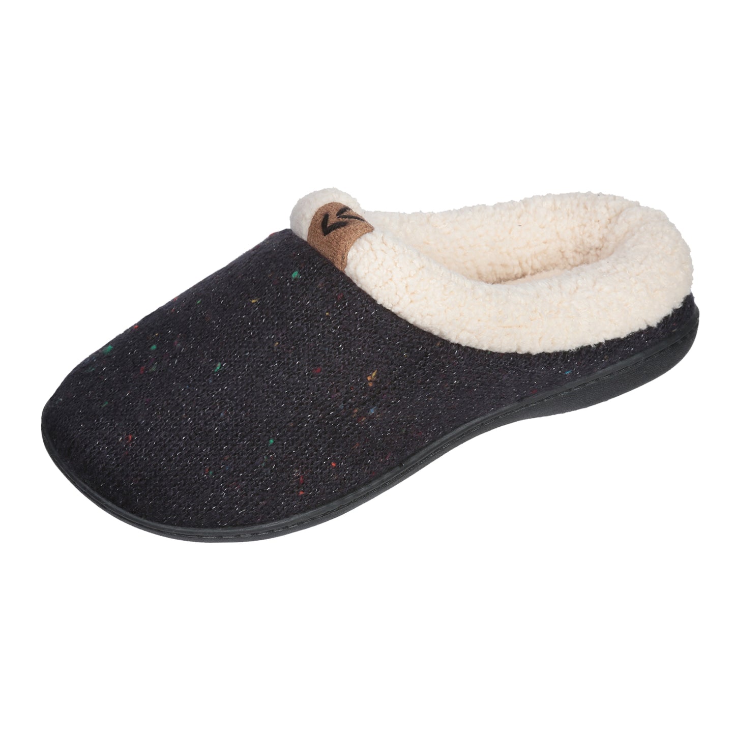 Roxoni Women's Sweater Knit Fleece Lined Clog Slippers Warm House Shoe
