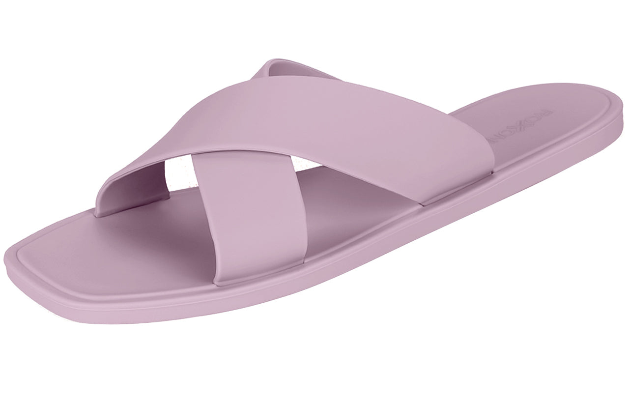ROXONI Women Slippers Shower Pool Sandals Criss Cross Bathroom Quick Drying Slippers