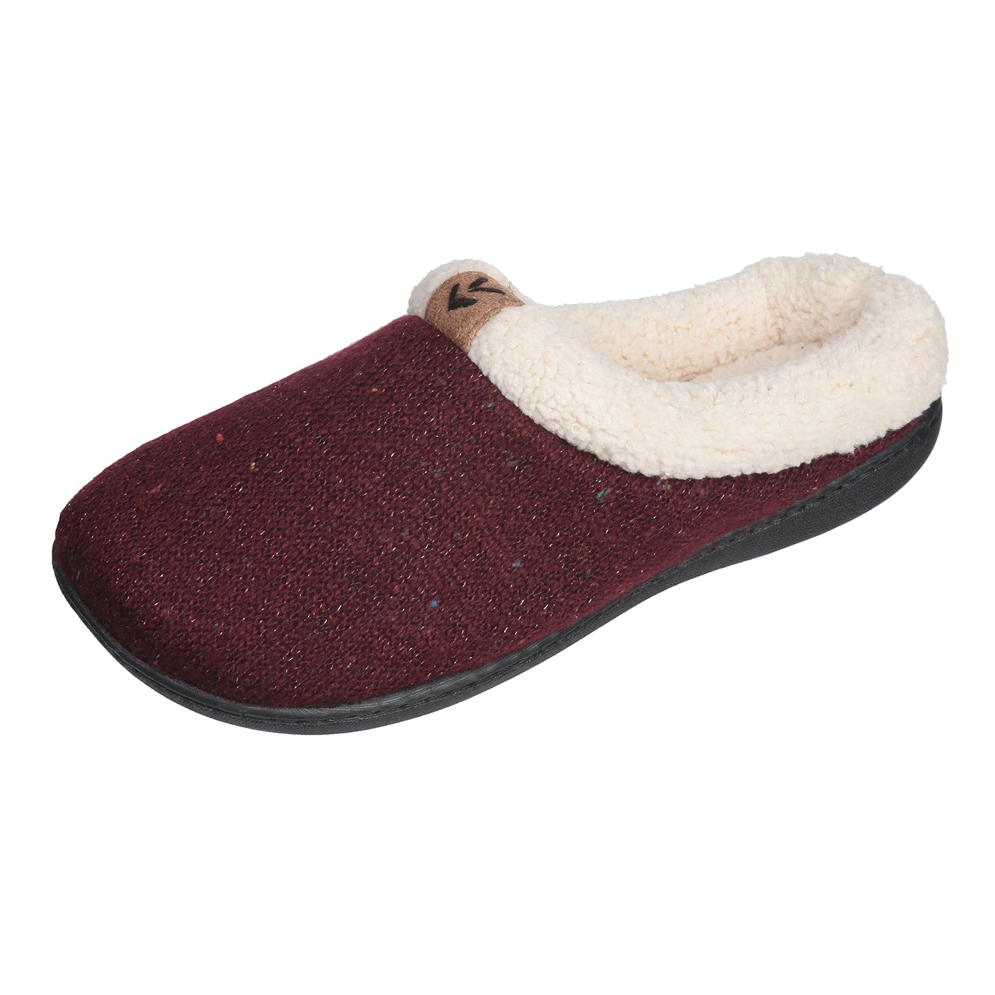 Roxoni Women's Sweater Knit Fleece Lined Clog Slippers Warm House Shoe