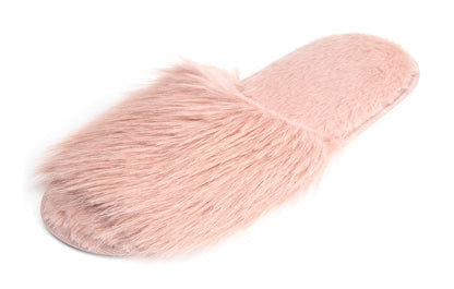 Cozy Chic Fuzzy Slippers for Women - Fizzy Hair Top with Faux Fur Body, Comfortable & Relaxing