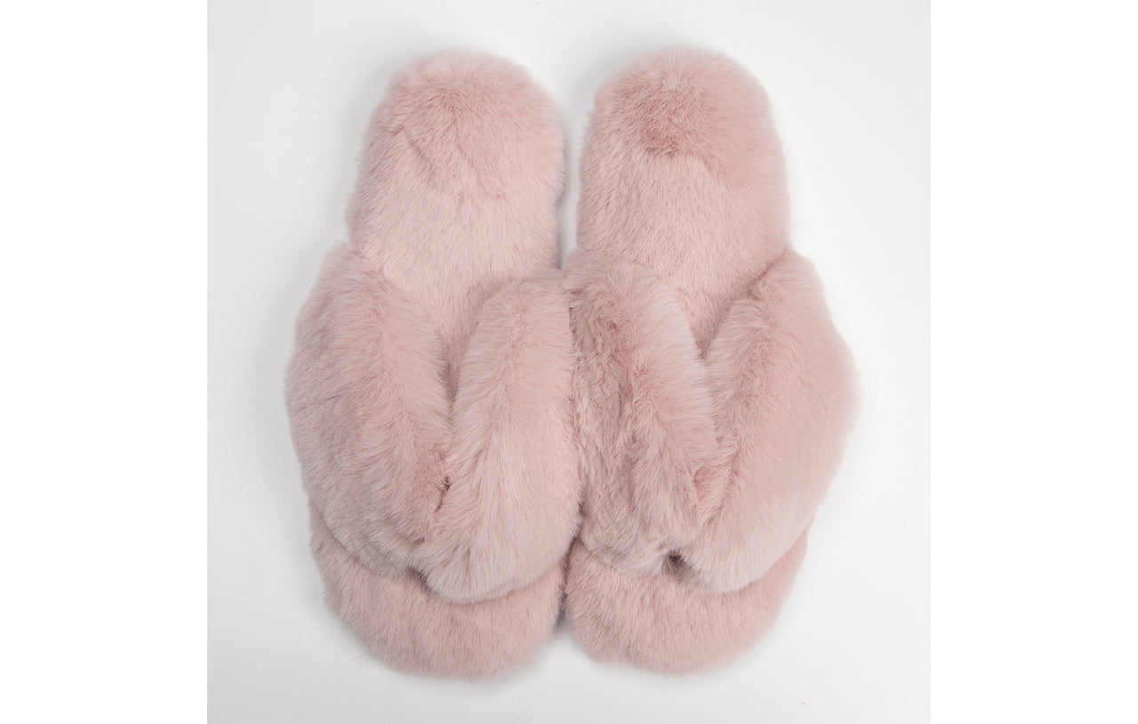 Roxoni Women's Indoor Cute Plush With Contrast Trimming House Slipper