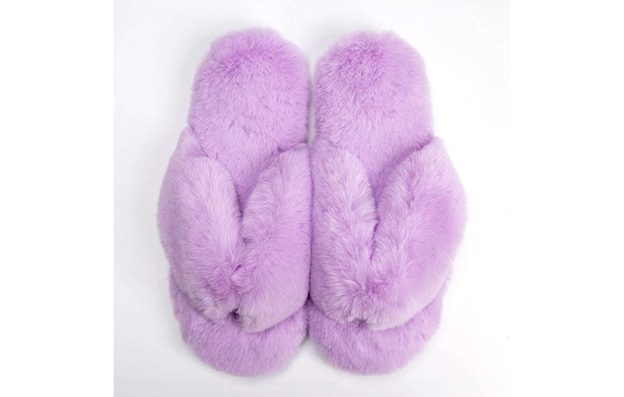 Roxoni Women's Indoor Cute Plush With Contrast Trimming House Slipper