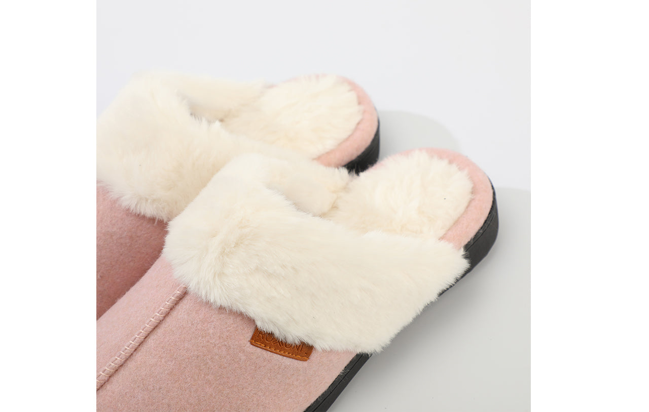 Roxoni Women's Winter House Fuzzy Fluffy Furry Cozy Clog Slipper