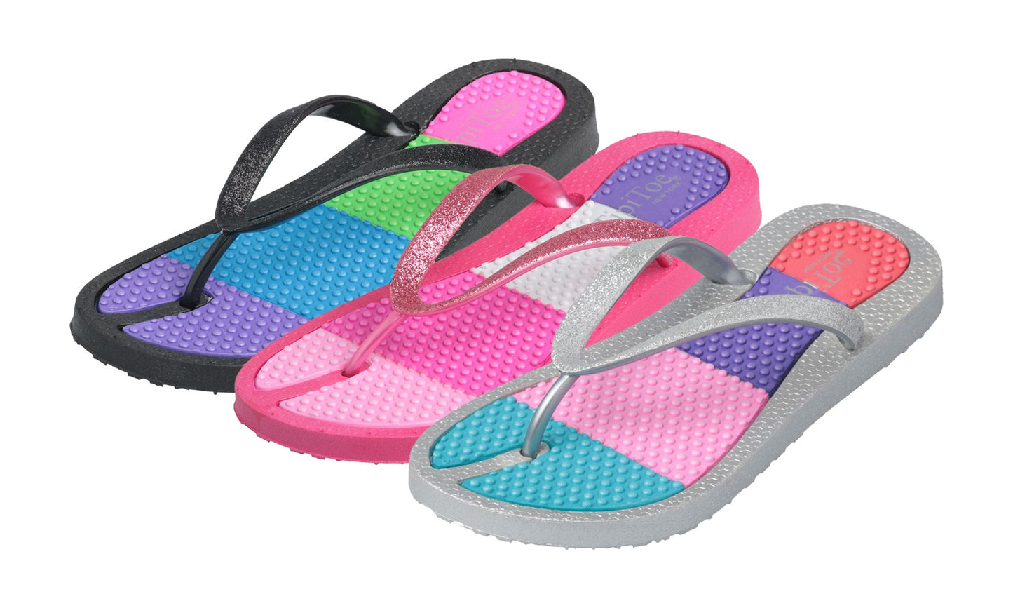 Pupeez Girl's Sparke Flip Flop Summer Sandal