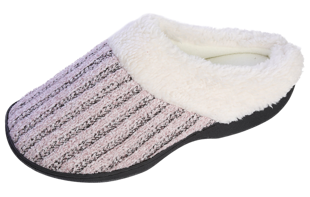 Roxoni Women’s House Slippers Knit Fleece Lined Cozy Clog House Shoes