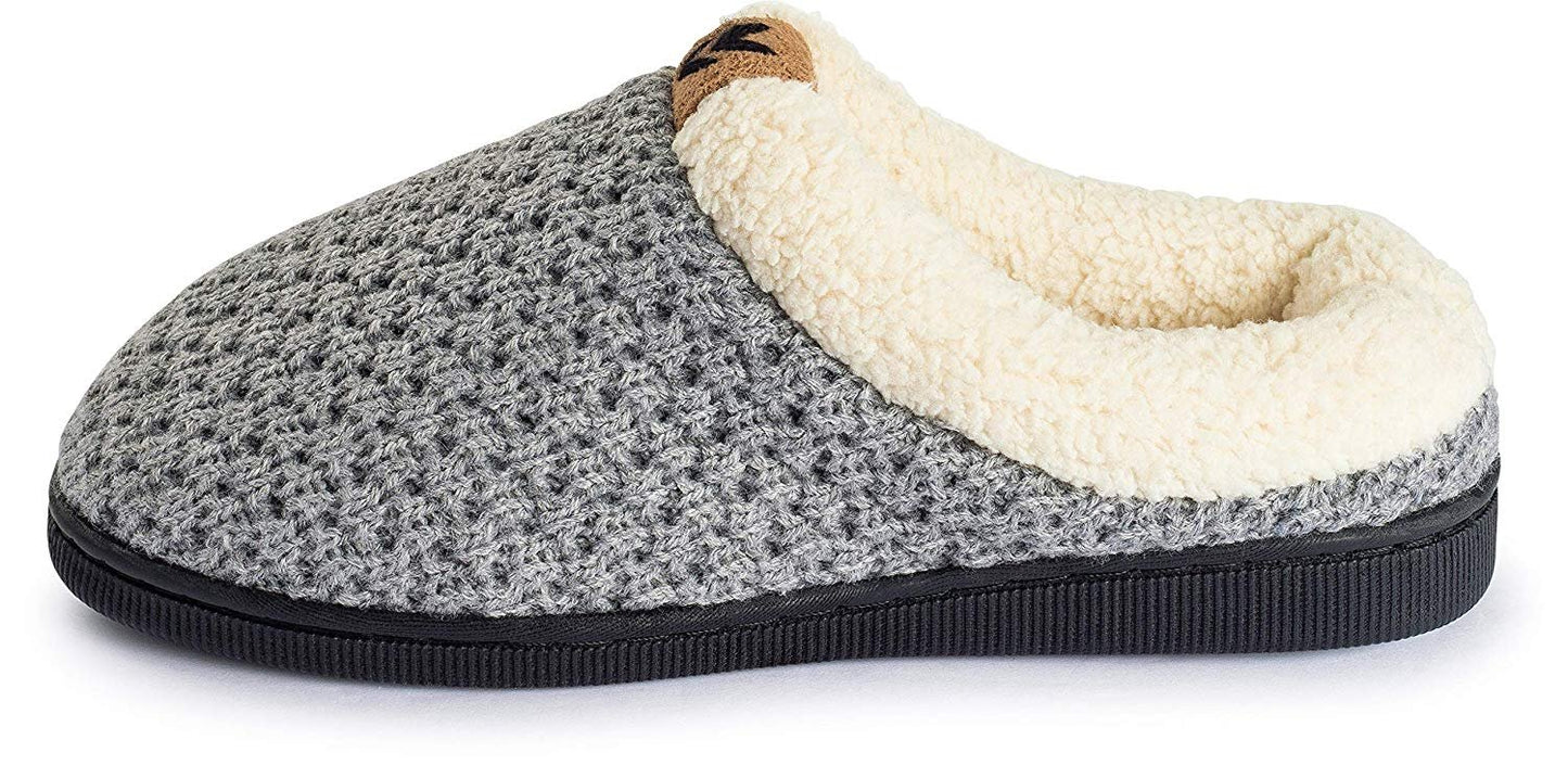 Pupeez Girls Sweater Knit Slippers Fleece Lined House Shoe