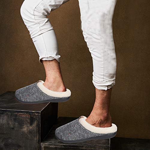 Roxoni Women's Sweater Knit Fleece Lined Clog Slippers Warm House Shoe