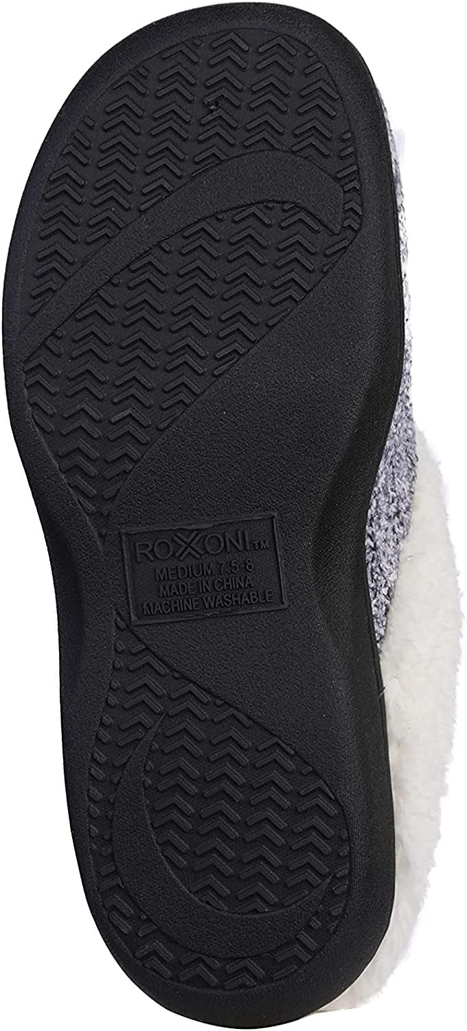 Roxoni Women’s House Slippers Knit Fleece Lined Cozy Clog House Shoes