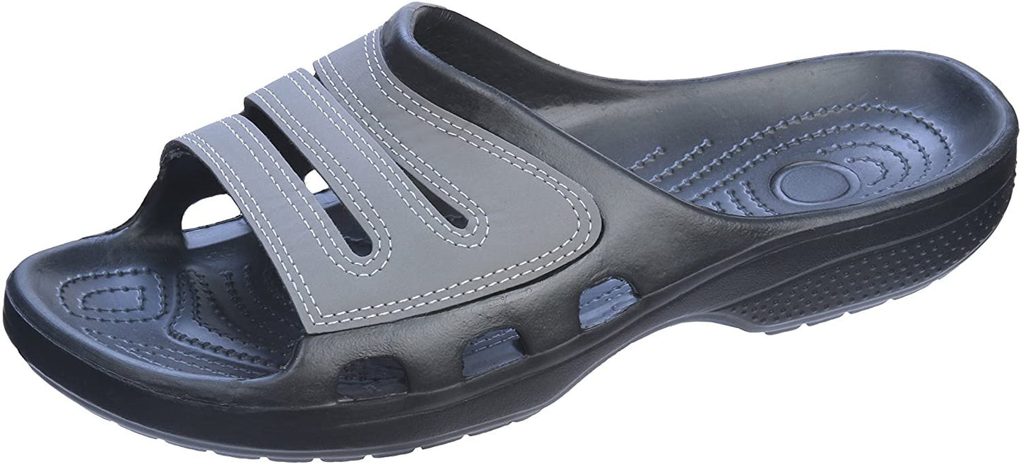 Roxoni Slide Sandals for Men | Open Toe Slip-On | Waterproof Rubber for Beach, Pool, Gym, Travel Wear