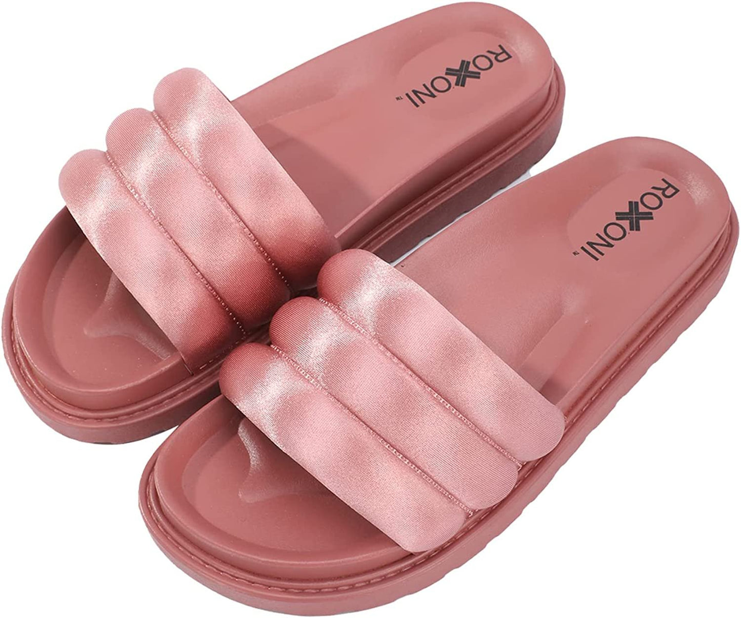 Women’s Padded Strap Slide Sandals; Stylish Open Toe Sandals in 4 Fashionable Colors