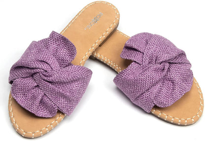 Roxoni Open Toe Sandal Slippers for Women - Indoor Outdoor Slides Shoes for Women - Spring Summer Slippers for Women