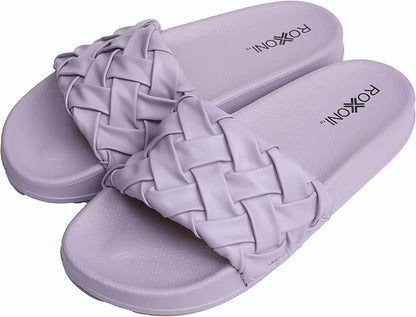 Roxoni Trendy Slides for Women – Comfort & Unmatched Luxury – Stylish Braided Strap Pattern