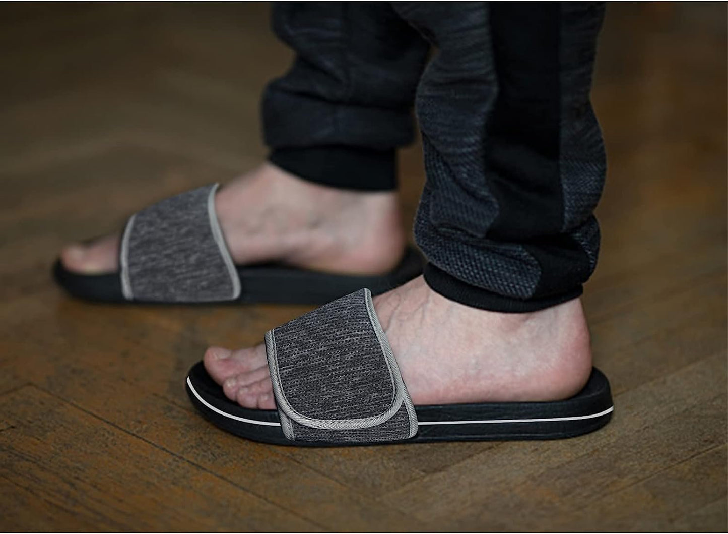 Roxoni Boys and Men’s Open Toe Slipper Sandals for Indoor/Outdoor Fashion Father and Son Matching Slippers