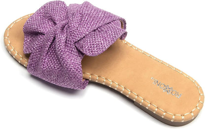 Roxoni Open Toe Sandal Slippers for Women - Indoor Outdoor Slides Shoes for Women - Spring Summer Slippers for Women