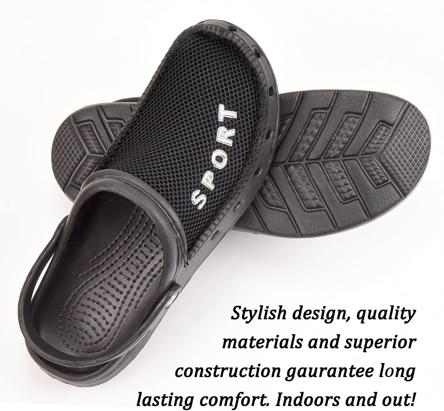 Roxoni Men’s Rubber Sport Clogs with Breathable Mesh Upper