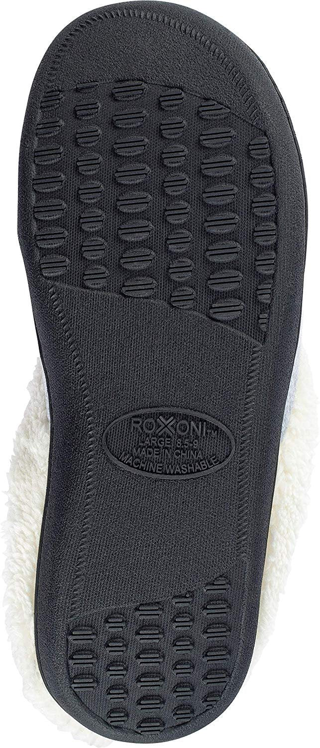 Roxoni Women's Slippers Wool-Like Fleece Lined Clog Comfort House Shoe