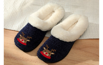 Roxoni Women’s Cozy Slippers with Soft Faux Fur Lining and Durable Indoor Outdoor Sole, Comfortable Lounge Footwear with Festive Holiday Icon Prints (Tree, Gift Box, Wreath, Santa, Reindeer), Personalized Custom Gift Slipper for Christmas