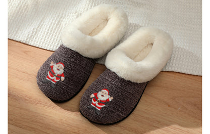 Roxoni Women’s Cozy Slippers with Soft Faux Fur Lining and Durable Indoor Outdoor Sole, Comfortable Lounge Footwear with Festive Holiday Icon Prints (Tree, Gift Box, Wreath, Santa, Reindeer), Personalized Custom Gift Slipper for Christmas