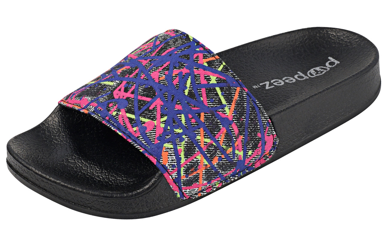 Pupeez Girl's Sandal Art Color With Abstract Print Strap