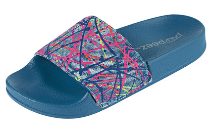 Pupeez Girl's Sandal Art Color With Abstract Print Strap