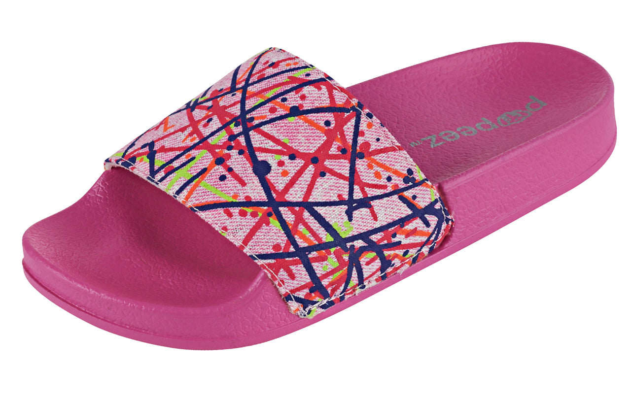 Pupeez Girl's Sandal Art Color With Abstract Print Strap