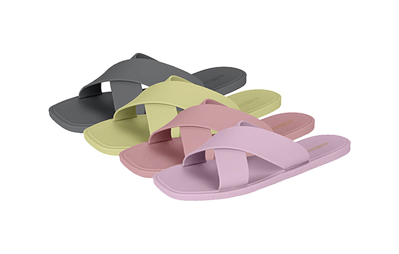 ROXONI Women Slippers Shower Pool Sandals Criss Cross Bathroom Quick Drying Slippers