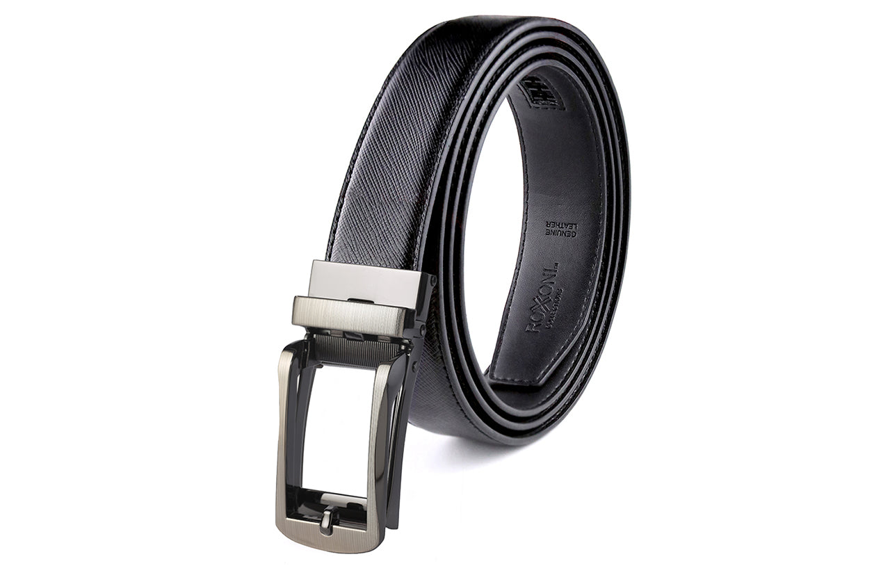 Men's Roxoni Ultra Soft Geniune Leather Ratchet Belt with Automatic Buckle