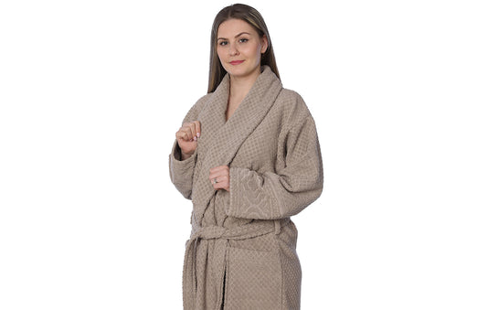 Womens 100% Cotton Shawl Collar Robe Terry Cloth Bathrobe Available In Plus Size