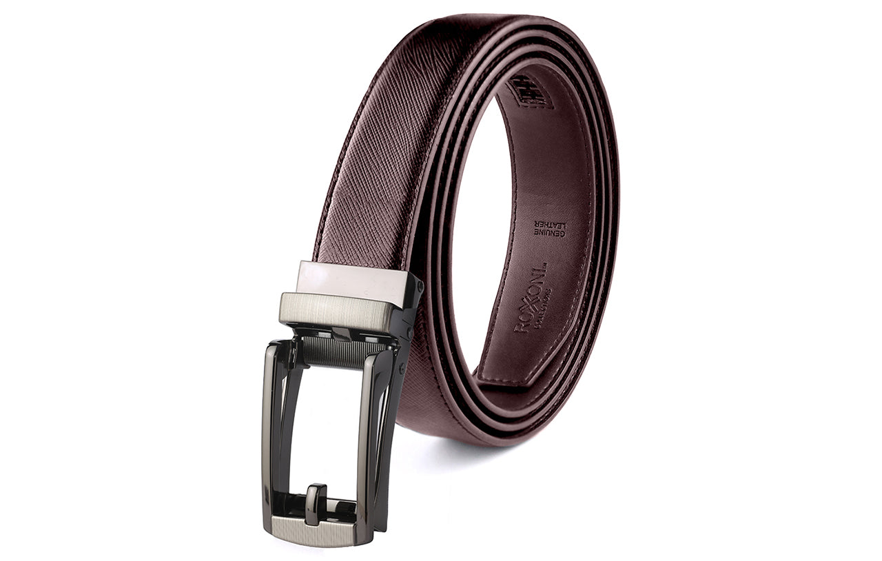 Men's Roxoni Ultra Soft Geniune Leather Ratchet Belt with Automatic Buckle