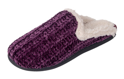 Roxoni Memory Foam Slippers for Women - Fuzzy Cozy Indoor/Outdoor Slides - Fluffy Slip On Shoes Womens House Slippers with Plush Heels and Anti-Skid Rubber Sole