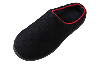 Roxoni Men’s Memory Foam Slippers, Two-Tone Quilted Indoor Outdoor House Shoes, Comfortable Slip-On Lounge Footwear with Durable Non-Slip Sole