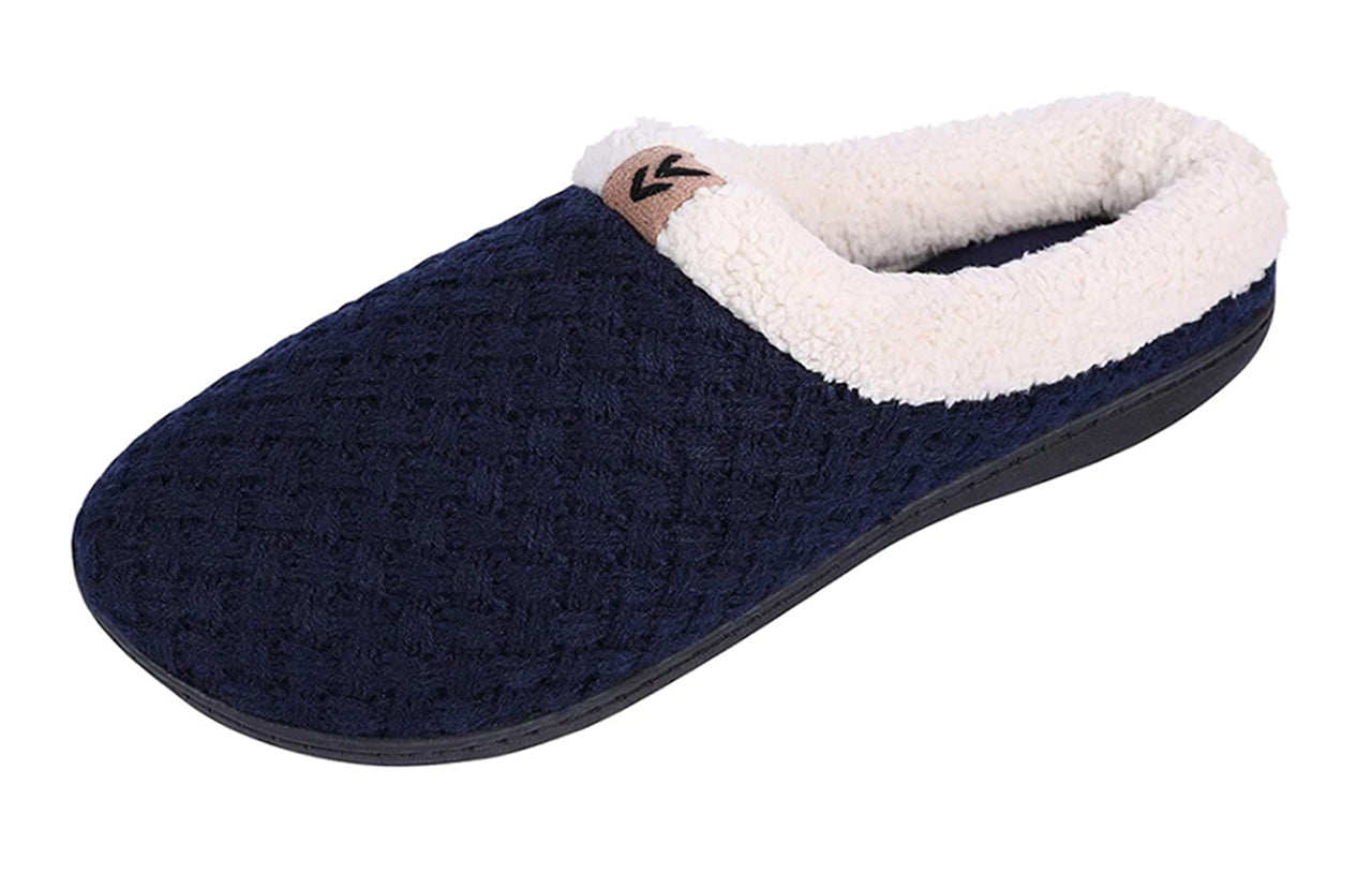 Roxoni Women's Slippers Cozy Fleece Warm Clog Knit Winter Ladies House Shoe Non-Slip