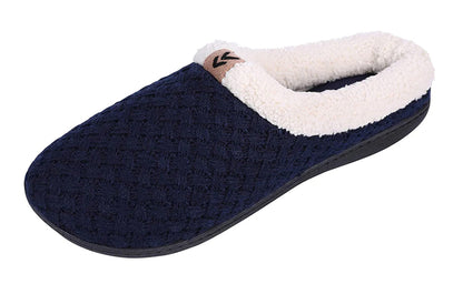 Roxoni Women's Slippers Cozy Fleece Warm Clog Knit Winter Ladies House Shoe Non-Slip
